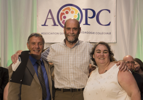 Pierre Letarte, du Cégep de Trois-Rivières, avec Richard Moisan et Marie-Claude Pineault