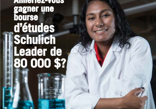 Affiche Bourses d'études - Photo d'une étudiante dans un laboratoire