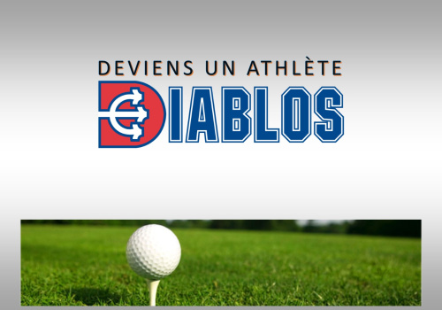 Affiche Deviens un athlète Diablos! - Photo balle de golf sur la pelouse