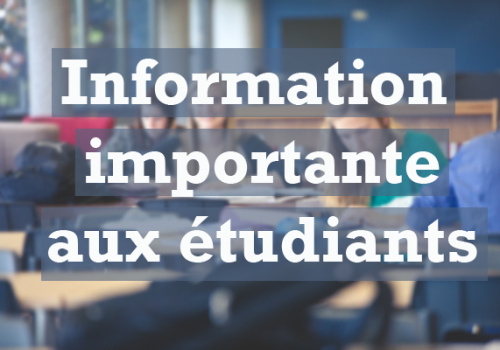 Affiche Information importante aux étudiants