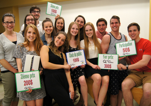 Tous les participants de l’Académie des sciences 2015 1re rangée : Alexia Desaulniers, Marie-Christine Lafrenière, Justine Rinfret, Florence Landry-Houle, Samuel Vallée et Benjamin Carpentier 2e rangée : Claudia Rompré-Ferland, Andréanne Rompré, Justine Bélisle, Emmanuelle Couture, Laurence Chouinard et Clovis Courchesne 3e rangée : Xavier Moreau